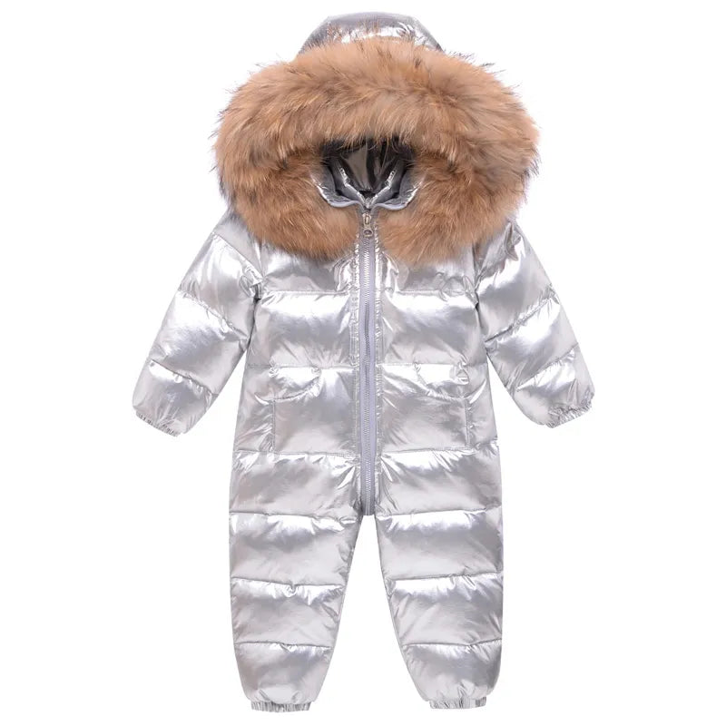 Fur Hood Puffer Romper