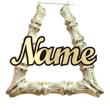 Load image into Gallery viewer, Gold Bamboo Acrylic Letter Earrings
