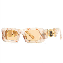 Load image into Gallery viewer, Retro Gold Accent Square Sunglasses
