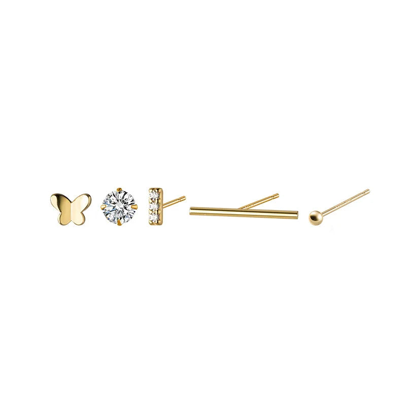 Modern Five Stud Earring Set