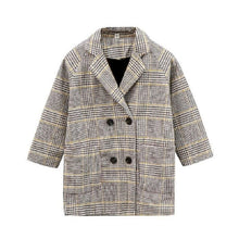 Load image into Gallery viewer, Long Wool Plaid Coat
