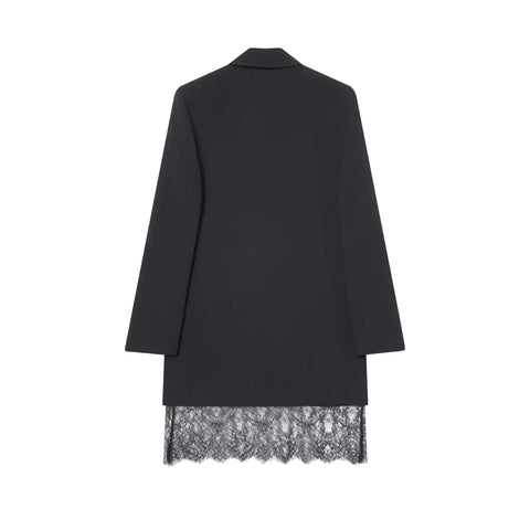 Long Lace Patch Blazer Jacket