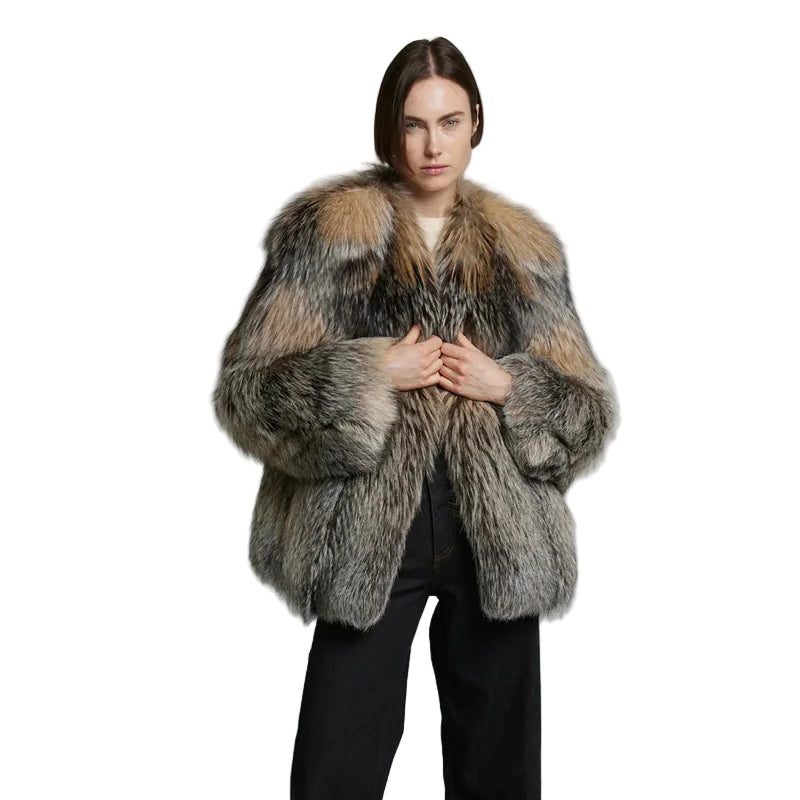 Tan Collar Fur Coat