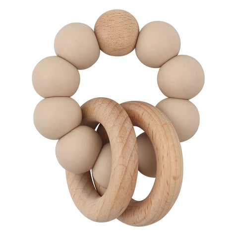Round Wood Silicone Beaded Toy-Modern Baby Las Vegas
