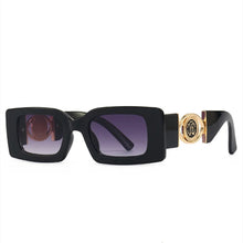 Load image into Gallery viewer, Retro Gold Accent Square Sunglasses
