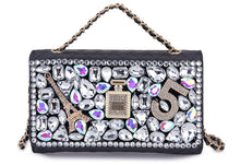 Load image into Gallery viewer, Iridescent Rhinestone Leather Purse
