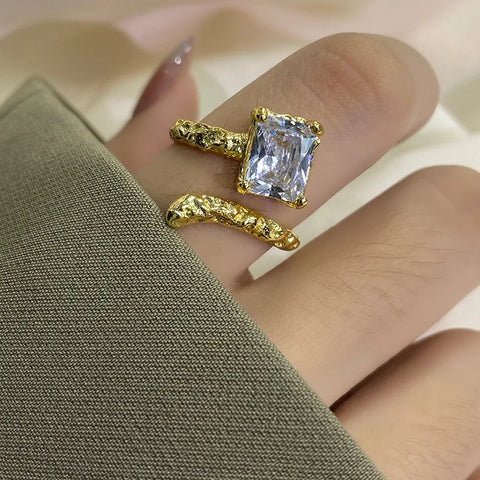 Irregular Geometric Crystal Zircon Ring-Modern Baby Las Vegas