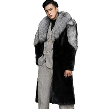 Load image into Gallery viewer, Long Grey Patch Fur Coat
