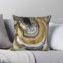 Load image into Gallery viewer, Stone Gold Marble Square Pillowcase
