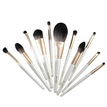 Load image into Gallery viewer, 11 Piece White Gold Makeup Brush Set
