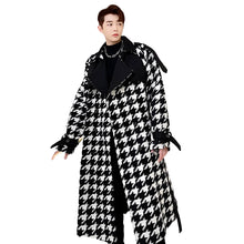 Load image into Gallery viewer, Vintage Houndstooth Print Patch Trench Coat
