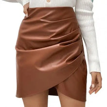 Load image into Gallery viewer, Ruched Leather Skirt
