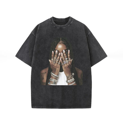 Retro Beautiful Woman Printed  T-Shirt