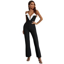 Load image into Gallery viewer, Halter Color Block Jumpsuit
