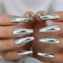 Load image into Gallery viewer, Metallic Coffin Press-On Nails
