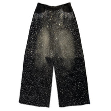 Load image into Gallery viewer, Sunburst Wide Leg Crystal Speckled Denim Jeans
