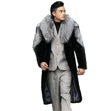 Load image into Gallery viewer, Long Grey Patch Fur Coat
