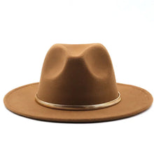 Load image into Gallery viewer, Gold Accent Fedora Hat
