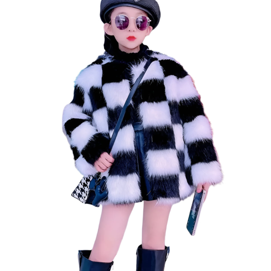 Checker Fur Coat