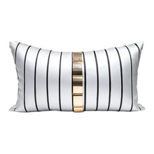 Load image into Gallery viewer, Gold Metal Striped Throw Pillow
