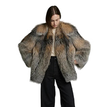 Load image into Gallery viewer, Tan Collar Fur Coat
