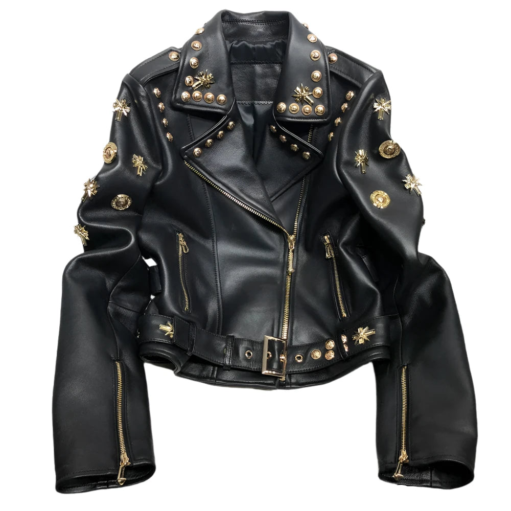 Rivet Biker Leather Jacket