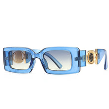 Load image into Gallery viewer, Retro Gold Accent Square Sunglasses
