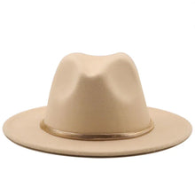 Load image into Gallery viewer, Gold Accent Fedora Hat

