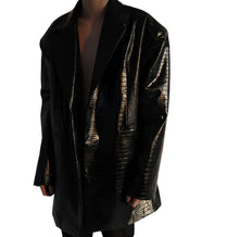 Load image into Gallery viewer, Croc Print Shiny Leather Jacket
