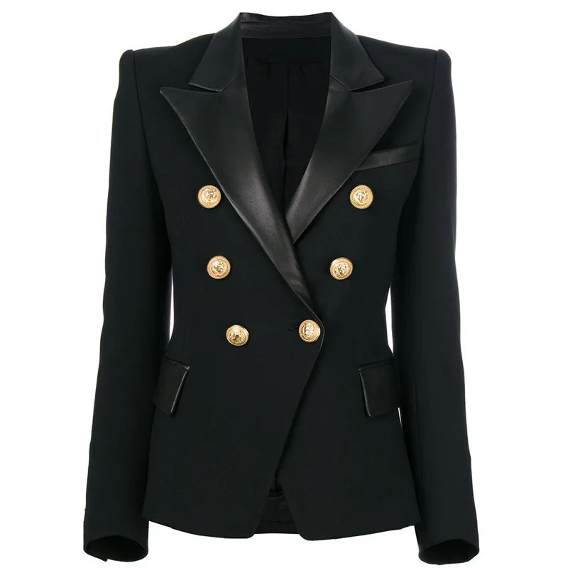 Black Patch Gold Button Jacket