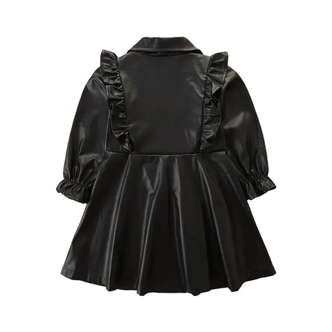 Black Flared Leather Jacket