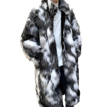 Load image into Gallery viewer, Black And White Fur Coat
