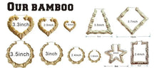 Load image into Gallery viewer, Gold Bamboo Acrylic Letter Earrings
