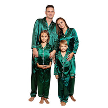 Load image into Gallery viewer, Green Family Satin Pajama Set
