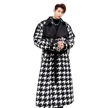 Load image into Gallery viewer, Vintage Houndstooth Print Patch Trench Coat
