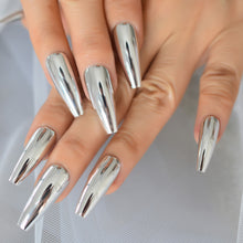 Load image into Gallery viewer, Metallic Coffin Press-On Nails
