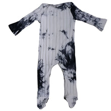 Load image into Gallery viewer, Black Ribbed Tie-Dye Romper
