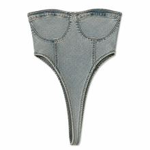 Load image into Gallery viewer, Irregular Bralette Denim Tank Top
