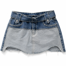 Load image into Gallery viewer, Patch Distressed Denim Skirt
