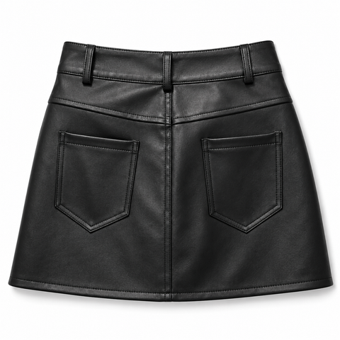 Large Pocket Leather Skirt