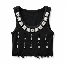 Load image into Gallery viewer, Crystal Metal Tank Top

