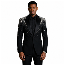 Load image into Gallery viewer, Mesh Back Crystal Sunburst Suit
