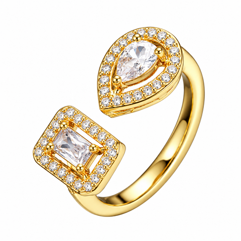 Geometric Shaped Cuff  Ring