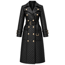 Load image into Gallery viewer, Quilted Leather Trench Coat
