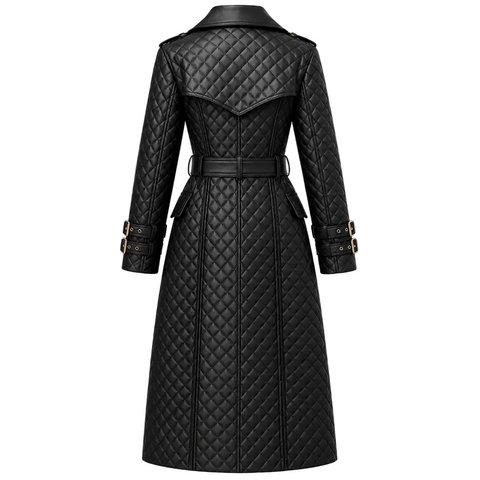 Quilted Leather Trench Coat