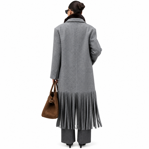 Wool Fringe Coat