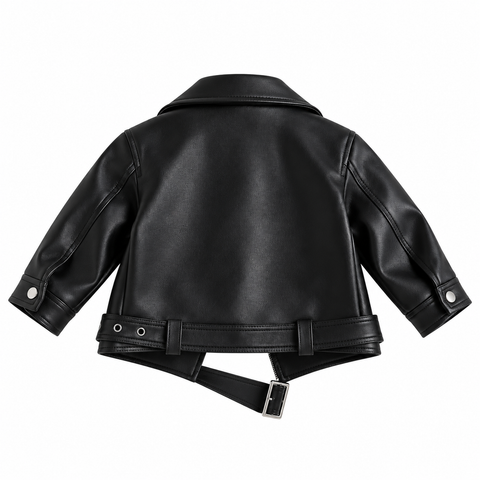 Short Zipper Leather Jacket