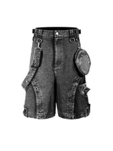 Load image into Gallery viewer, Metal Gray Waist Bag Harem Shorts
