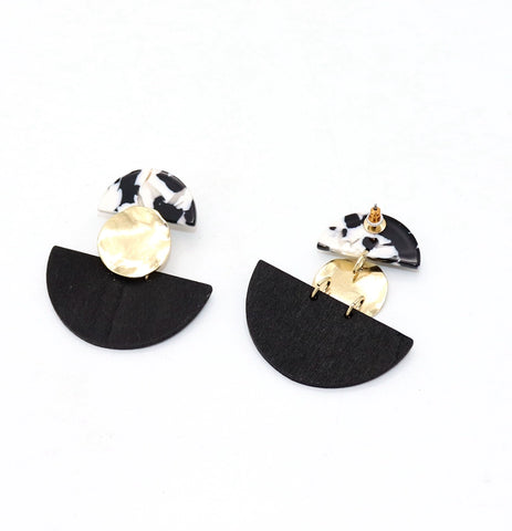 Half Moon Gold Earrings-Modern Baby Las Vegas