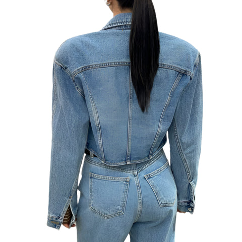 Vintage Crop Denim Jacket-Modern Baby Las Vegas